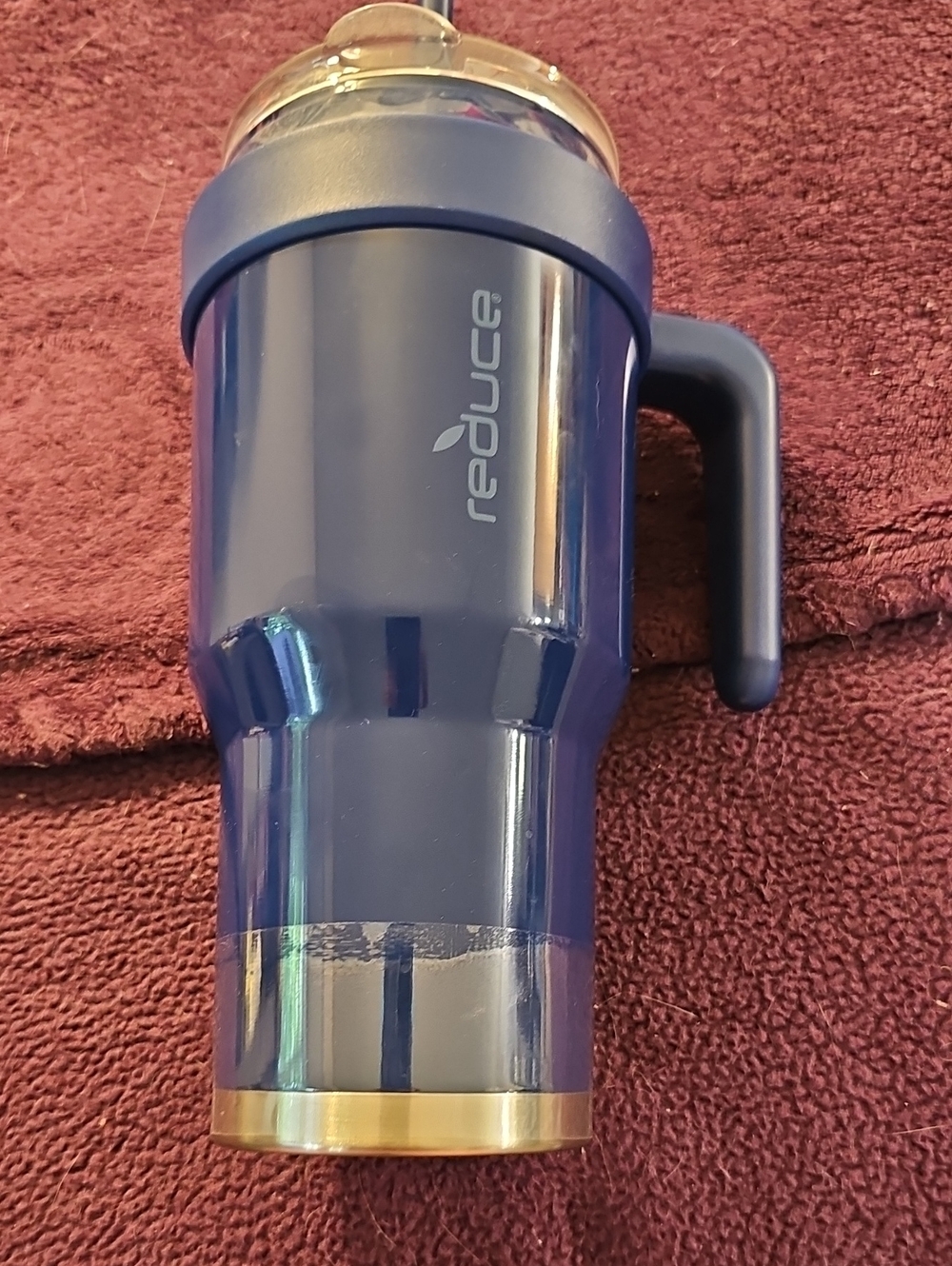 Reduce Navy Blue Insulated Travel Mug with Handle